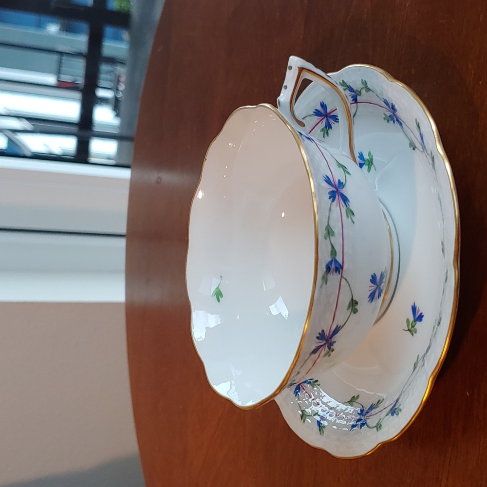Herend Blue Garland Teacup & Saucer